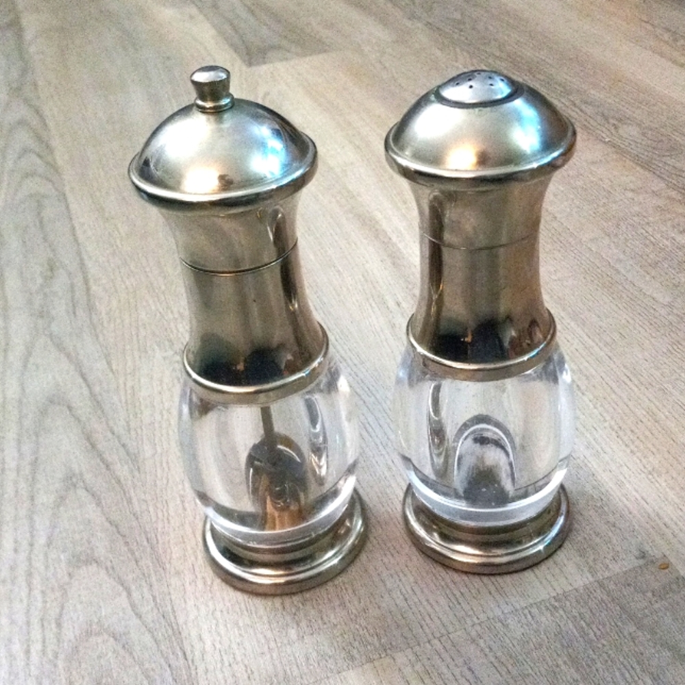 Heavy Glass Salt and Pepper